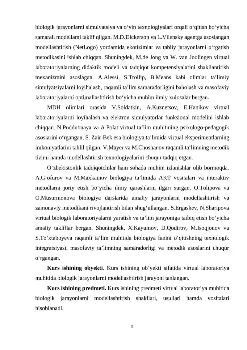 Virtual laboratoriya muhitida biologik jarayonlarni modellashtirish usullari 4