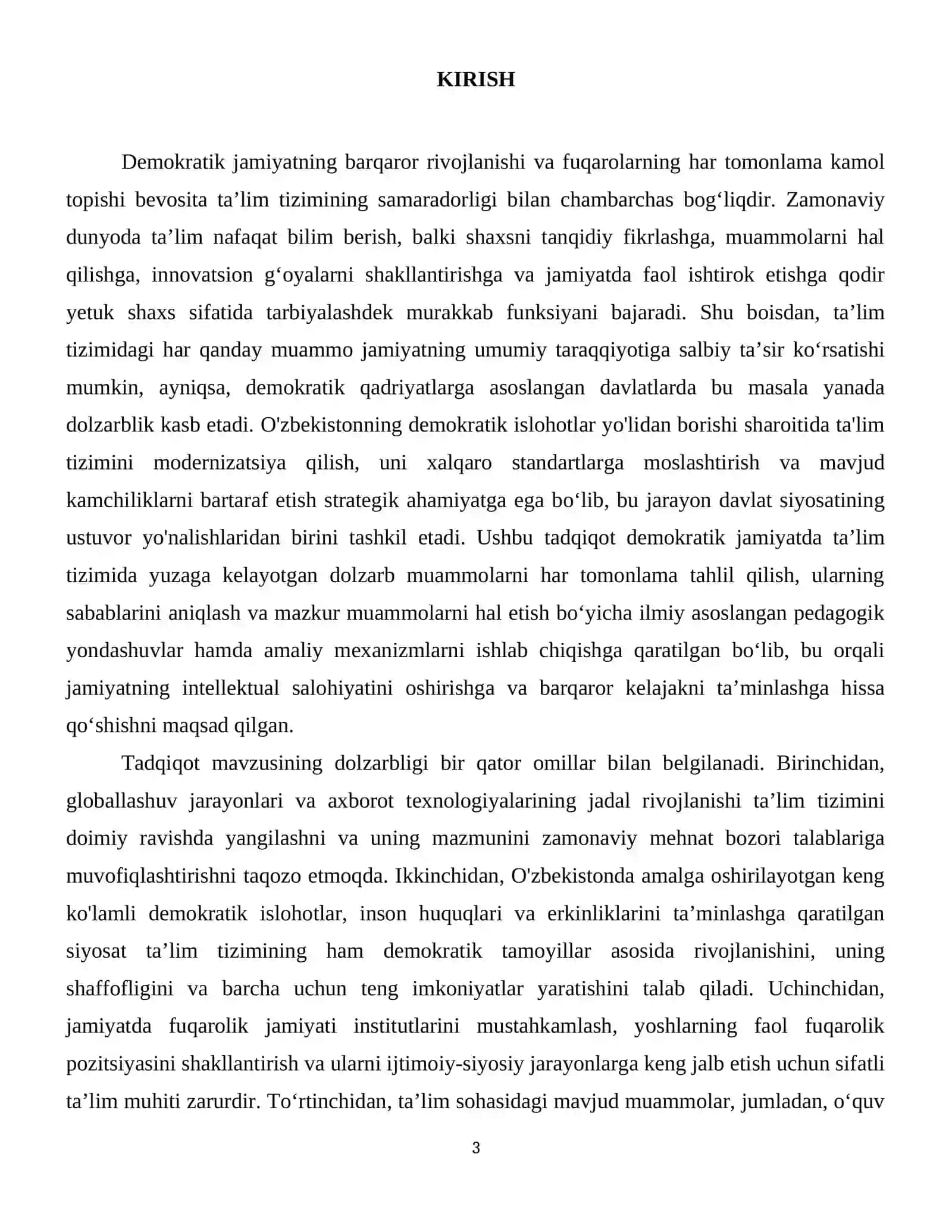 TALIM TIZIMIDAGI MUAMMOLAR DEMOKRATIK JAMIYATDA TAʼLIM TIZIMI 4