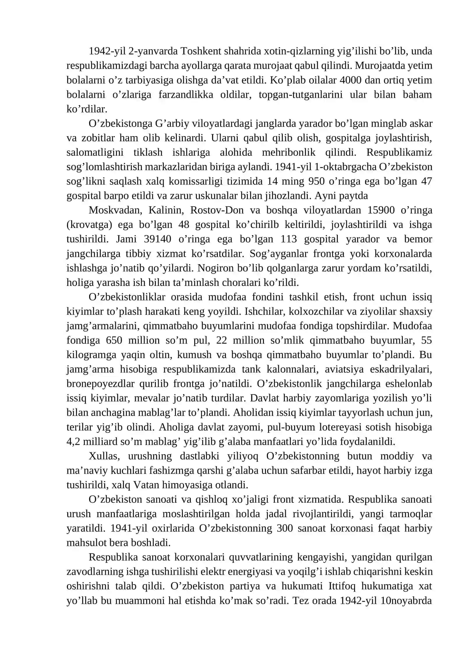 O‘zbekistonning Ikkinchi jahon urushiga tortilishi 4