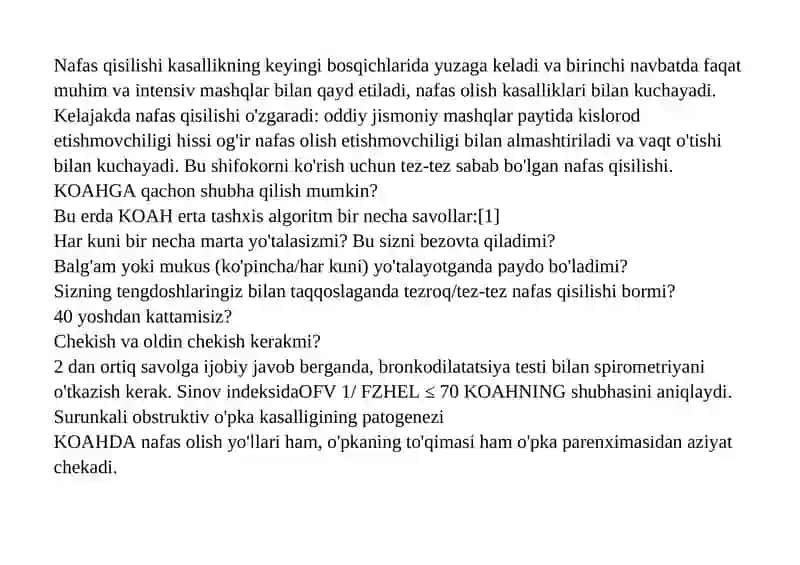 Surunkali obstruktiv o'pka kasalligi (KOAH) 4