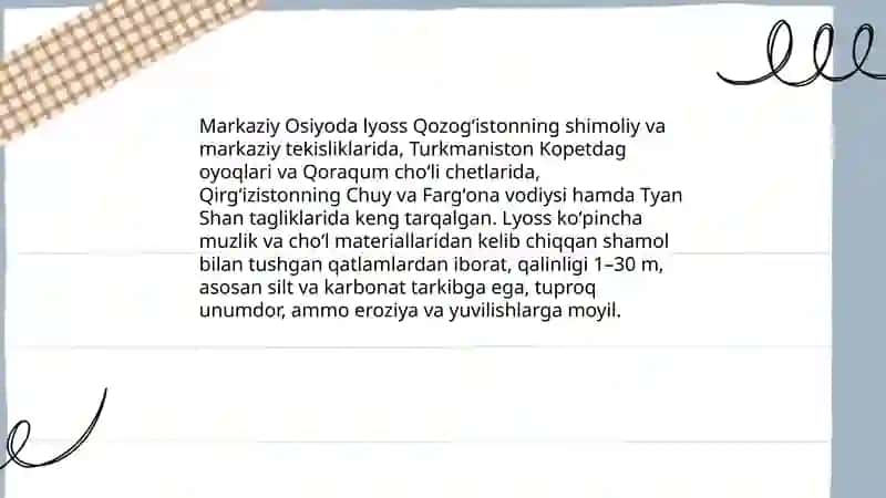 Lyoss va lyossimon jinslarning tarqalishi 4
