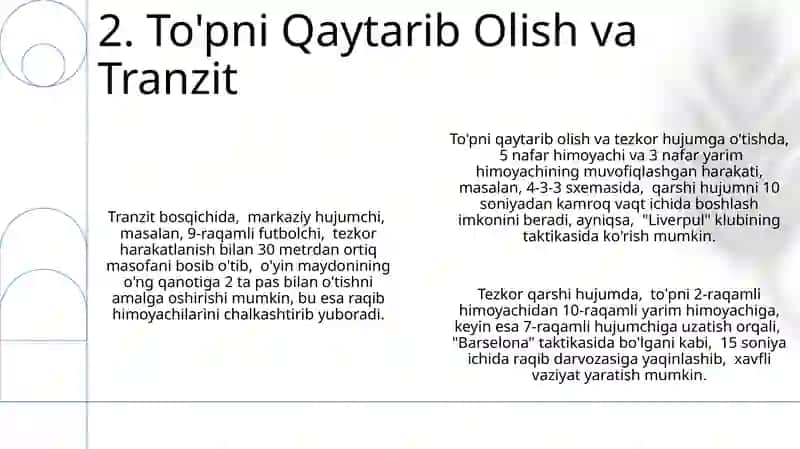 Futbol o'yinida yirik jamoaning qarshi hujum strategiyasi 4