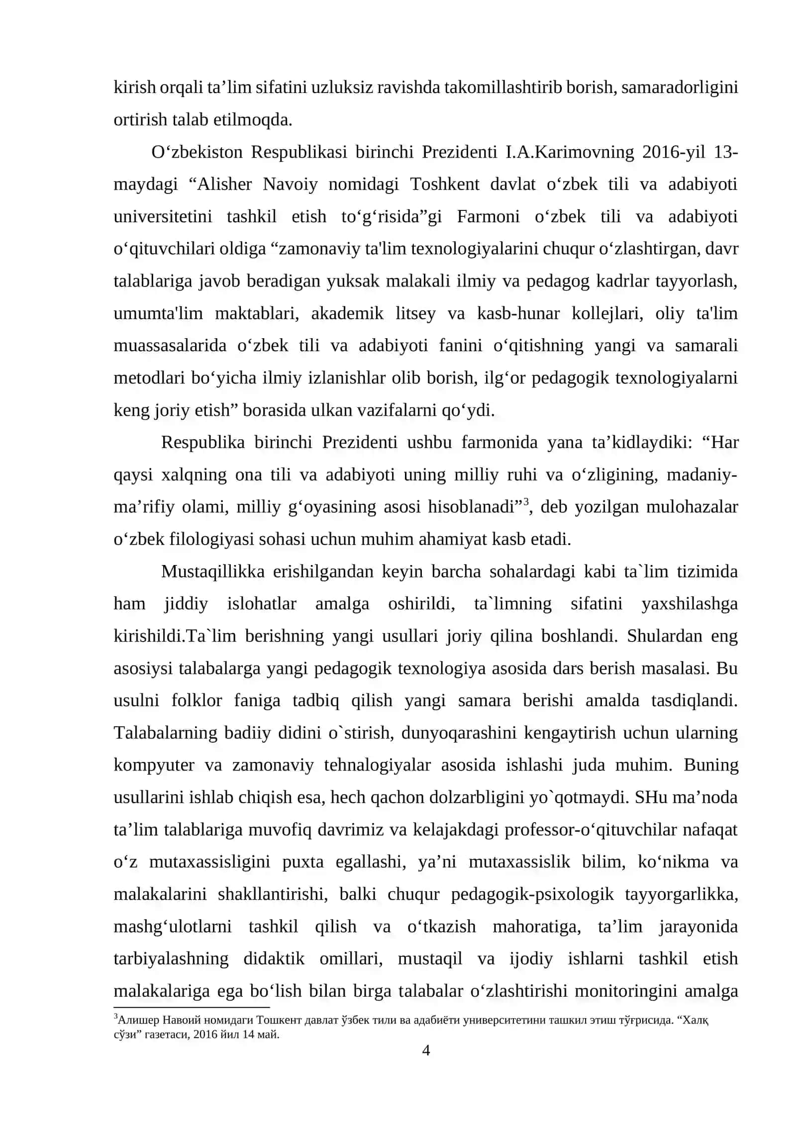 “O‘zbek xalq ertaklari” modulini o‘qitishda multimediya vositalaridan foydalanish BITIRUV LOYIHA ISHI 4