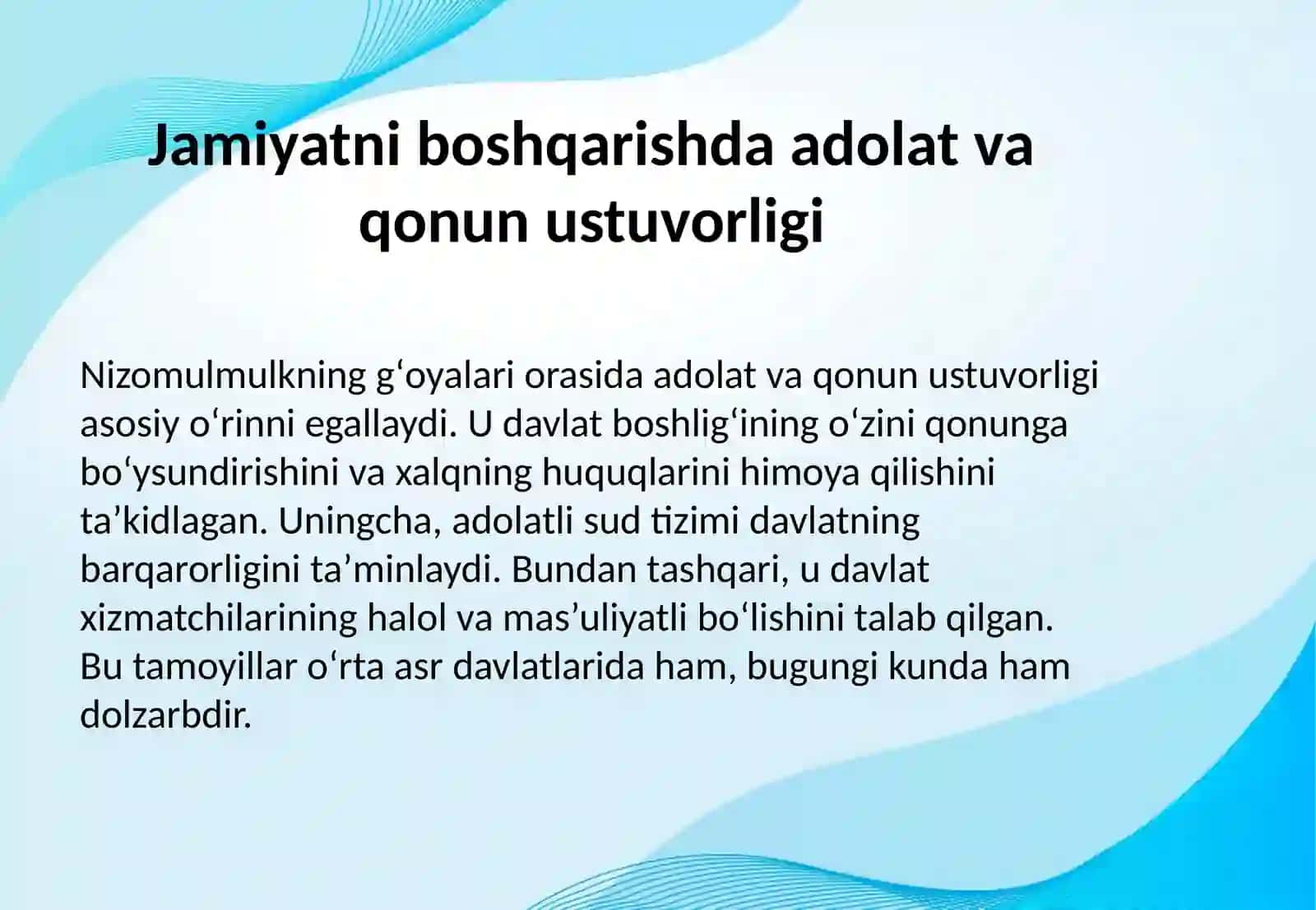 NIZOMULMULKNING “SIYOSATNOMA” ASARI BO‘YICHA JAMIYAT BOSHQARUVIGA OID G‘OYALARI VA S.XANTINGTONNING “SIVILIZATSIYALAR TO‘QNASHUVI” ASARIDAGI G’OYALAR 4