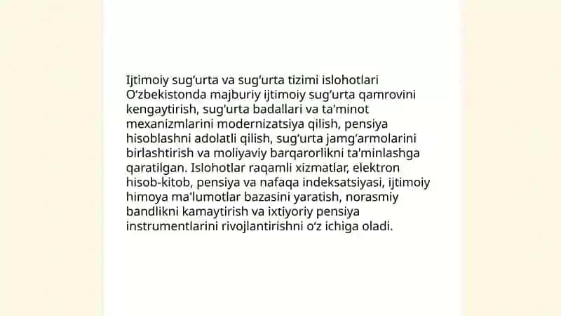 Òzbekistonda fuqarolarni ijtimoiy himoya qilishning asosiy yònalishlari 4