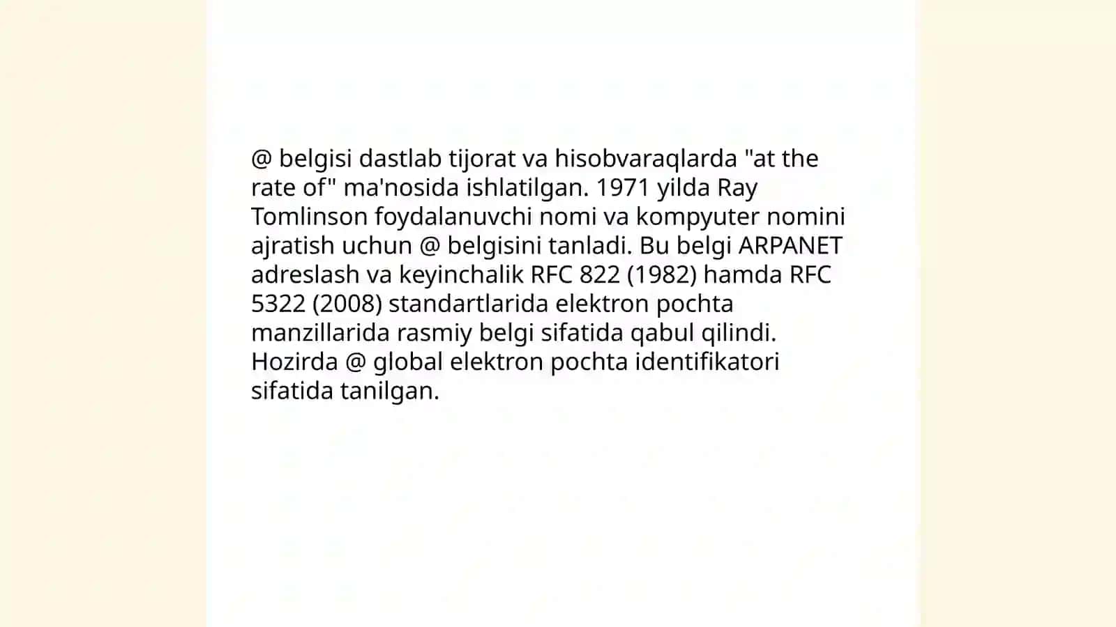 Elektron pochta belgisining tarixi 4