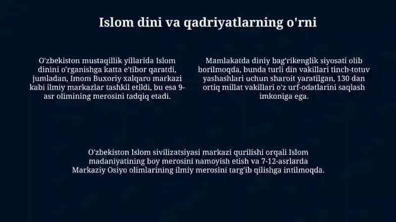 Mustaqillik yillarida Oʻzbekistondagi maʼnaviy va madaniy ishlar 4