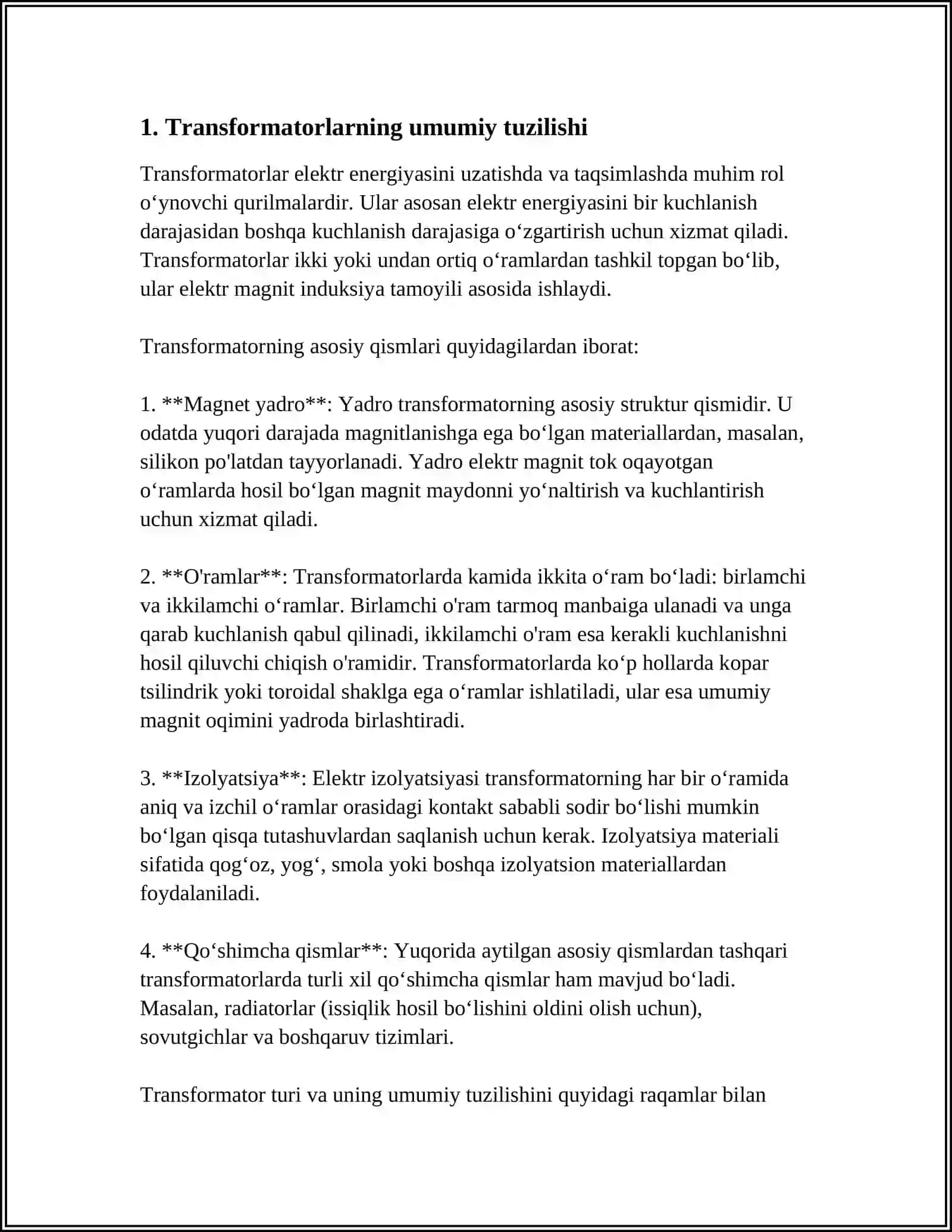 BIR VA UCH FAZALI TRANSFORMATORNI TEKSHIRISH 4