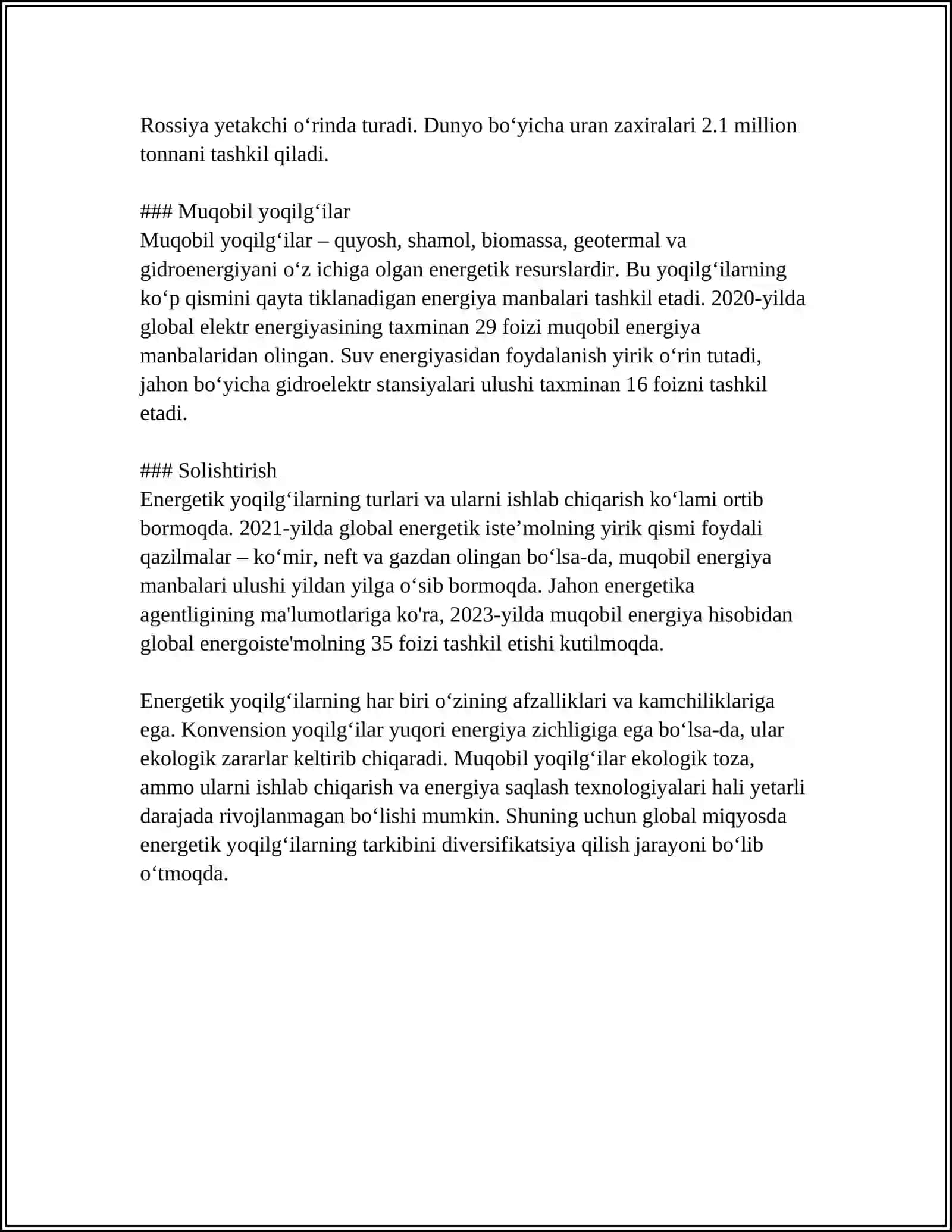 ENERGETIK YOQILG'ILARDAN KOMPLEKSLI FOYDALANISH 4