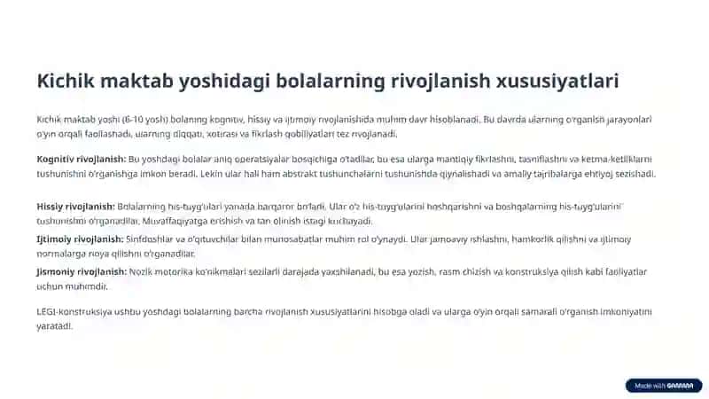 Obyekt-fazoviy muhitni rivojlantirish. Lego konstruksiyasi 4