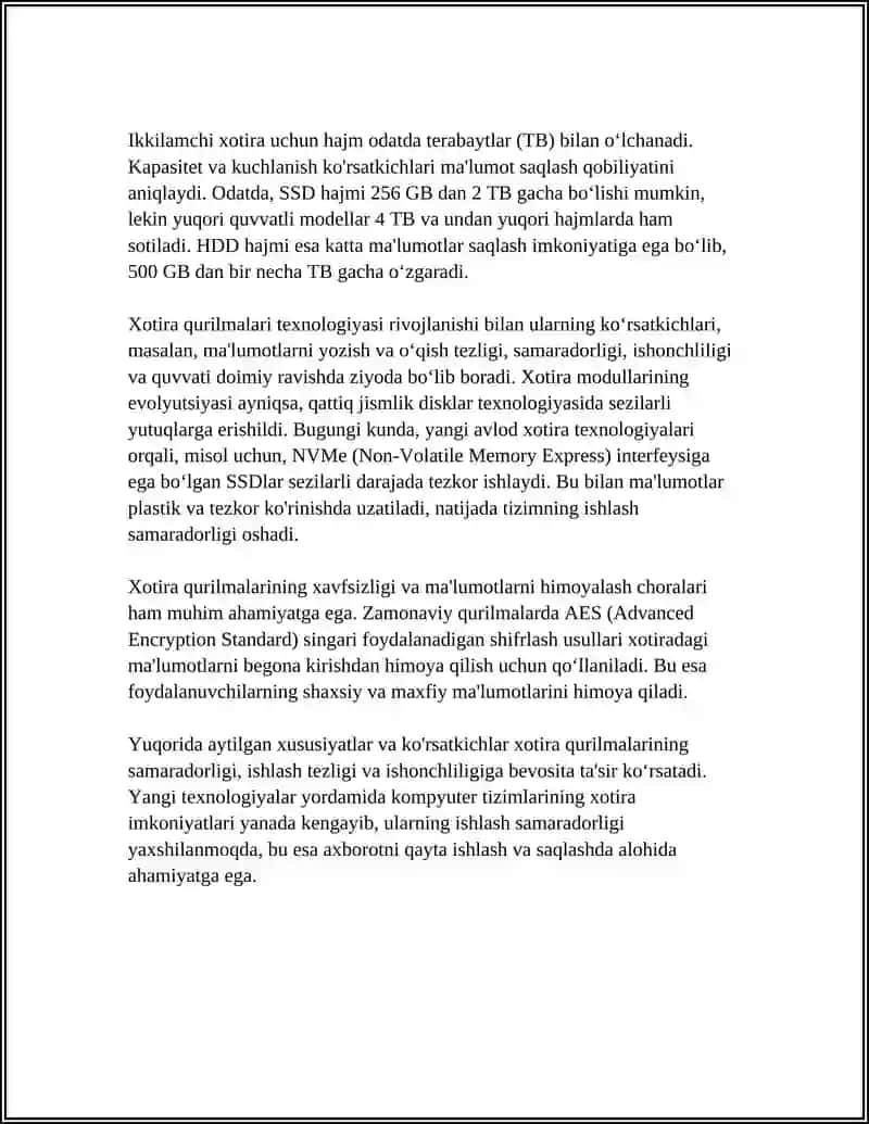 Xotira qurilmalari. Ularning turlari va vazifalari 4