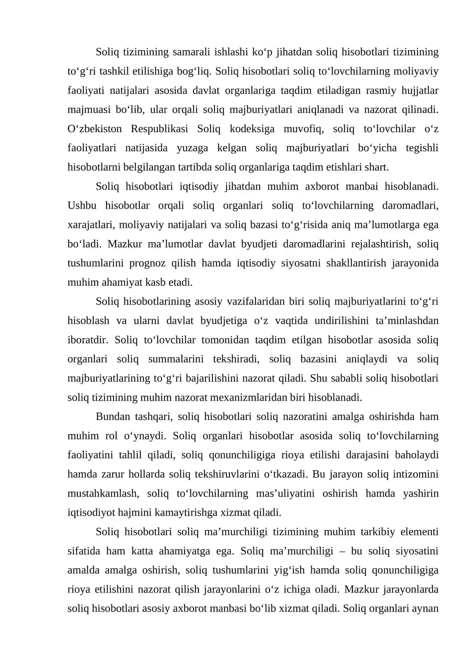 SOLIQ HISOBOTLARINI ELEKTRON KO‘RINISHDA TOPSHIRISHNING ZARURLIGI 4
