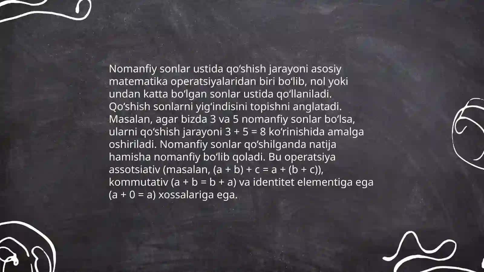 Nomanfiy sonlar ustida arifmetik amallarni órgatish metodikasi 4