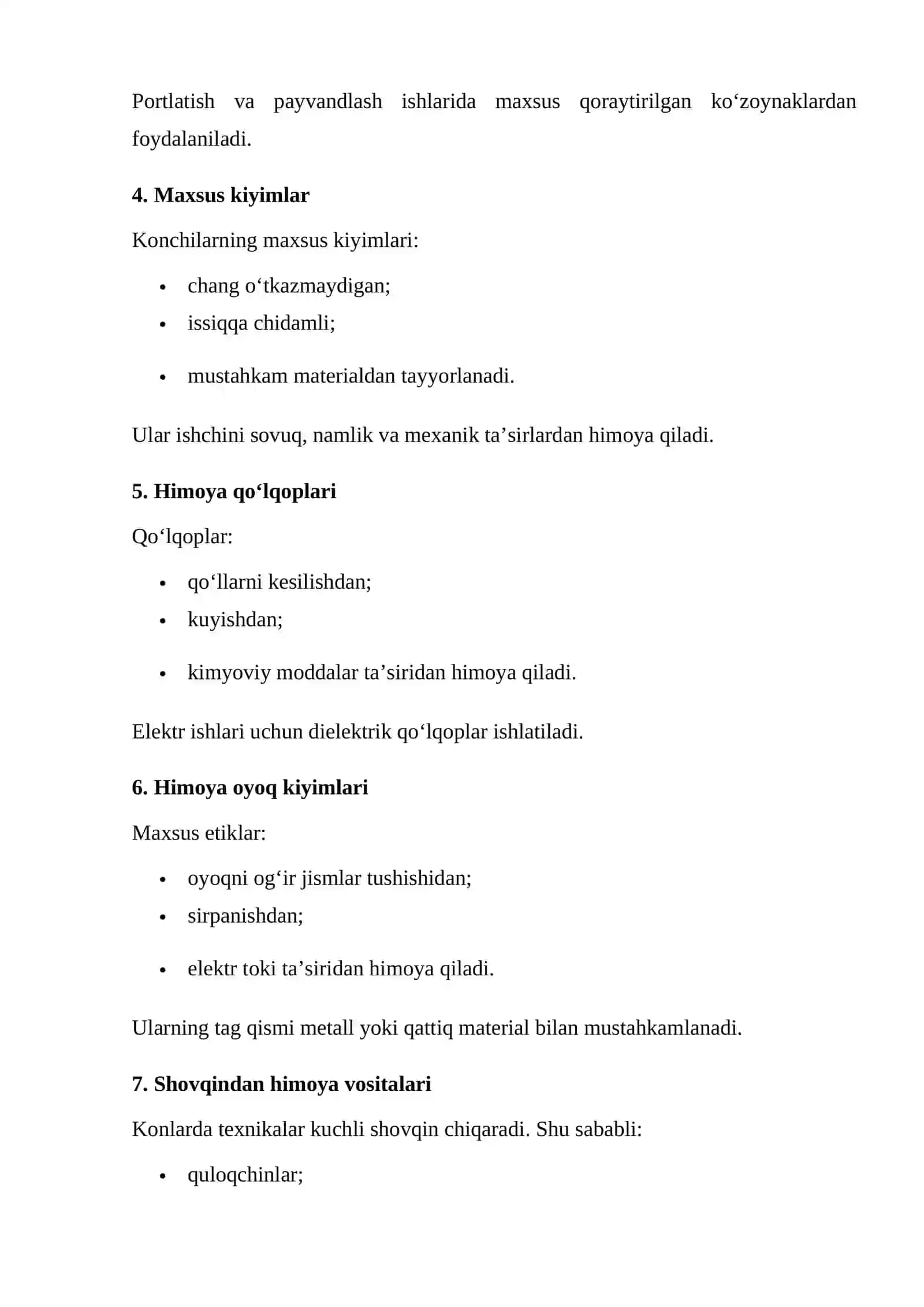 Konchilikda ishlatiladigan shaxsiy himoya vositalari 4