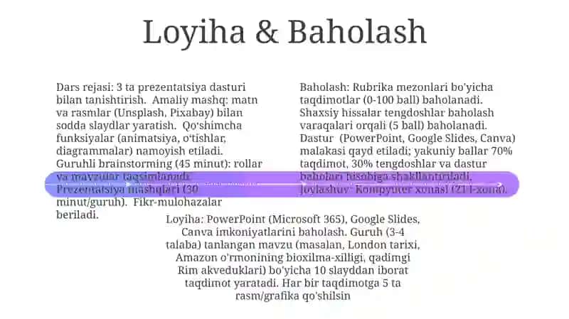 Kompyuterda taqdimotlar yaratish dasturlari imkoniyatlari mavzusida tògaraklar uchun dars ishlanma 4