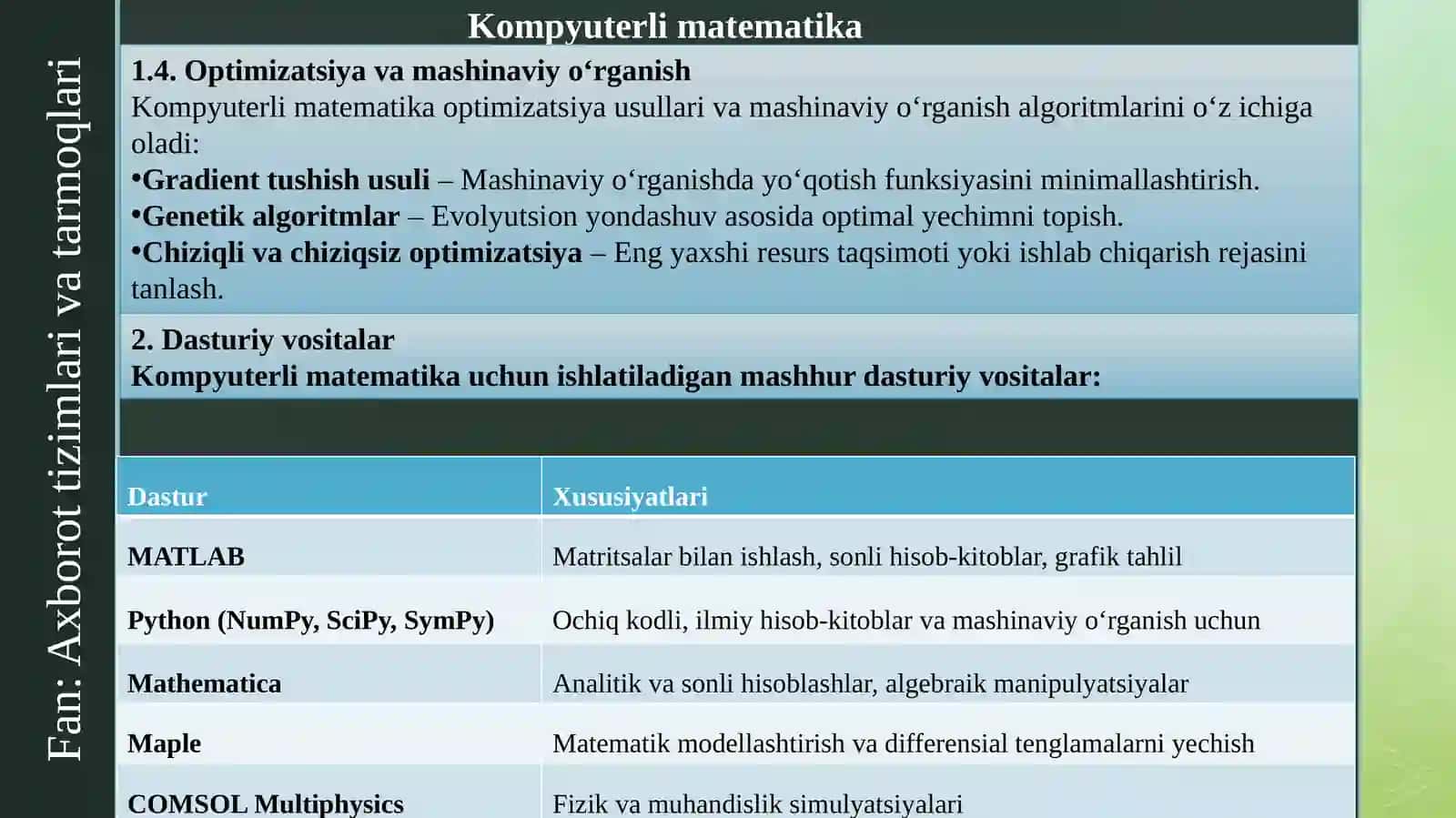 Kompyuterli matematika 4
