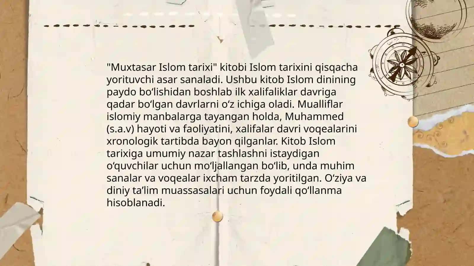 Abdurauf fitratning muxtasar islom tarixi asari boʻyicha taqdimod 4