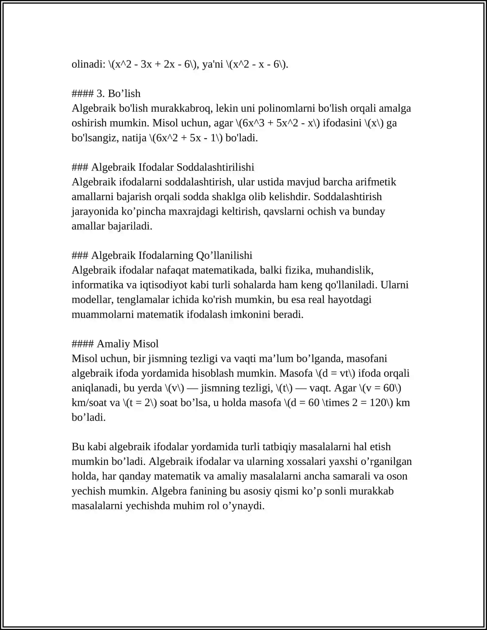 ALGEBRA ELEMENTLARI MAVZUSI BO‘YICHA DARSLARNI KO‘RGAZMALI QUROLLAR BILAN TA'MINLASH. DIDAKTIK O'YINLARNI TANLASH 4