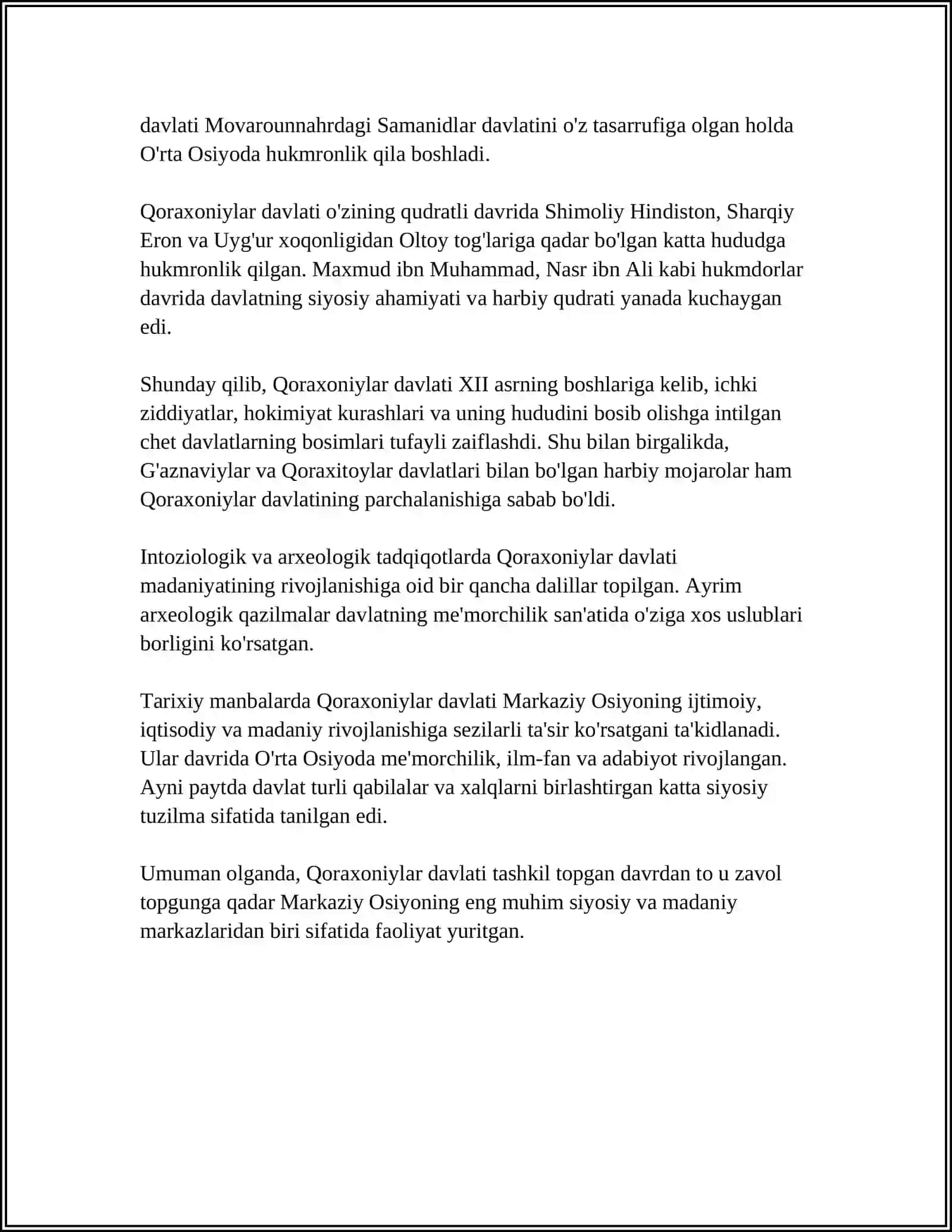 QORAXONIYLAR DAVLATI TASHKIL TOPISHI, IJTIMOIY-IQTISODIY HAYOTI 4