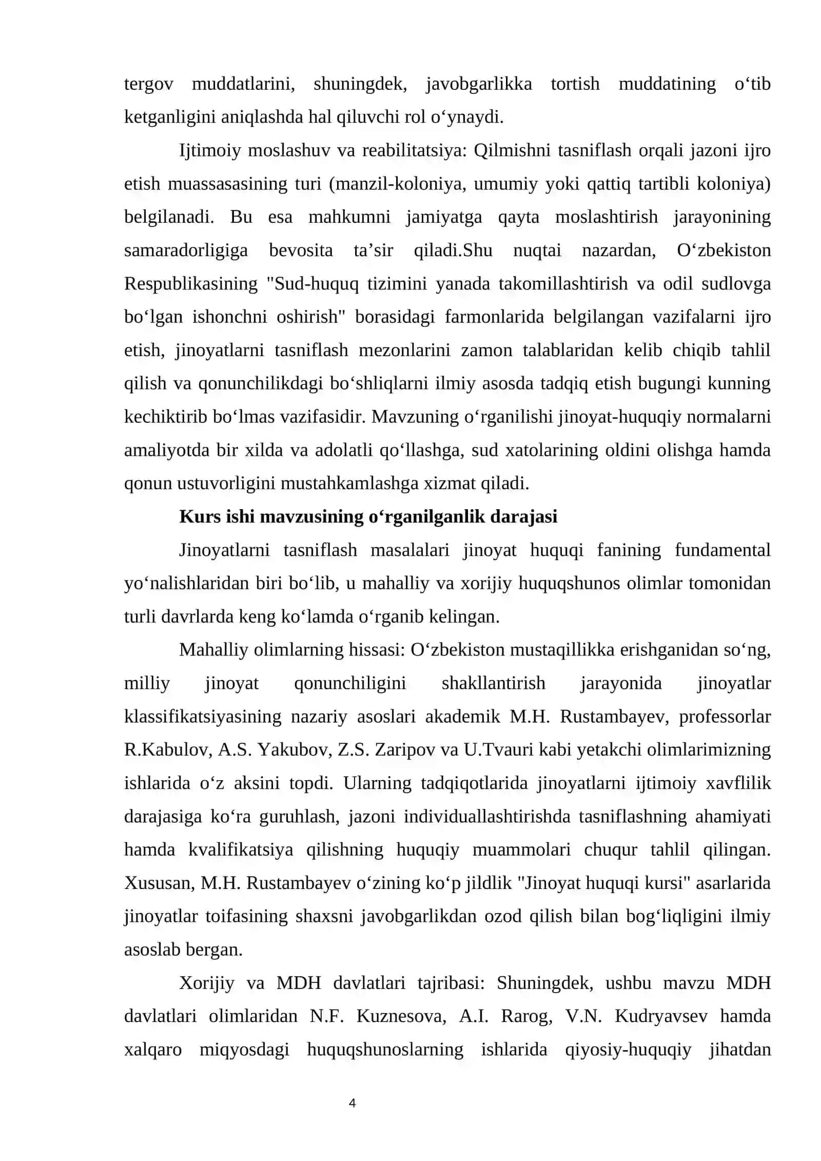 Jinoyat qonunida jinoyatni tasniflash 4