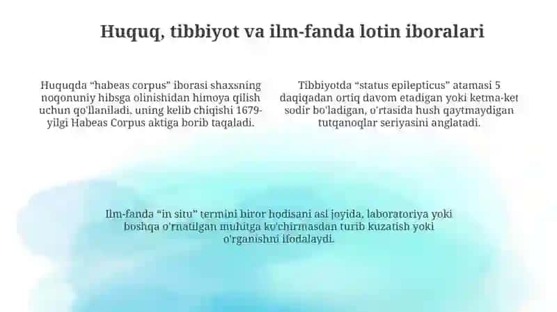 Lotin iboralarining hayotimizning barcha jabhalarda tutgan o'rni 4