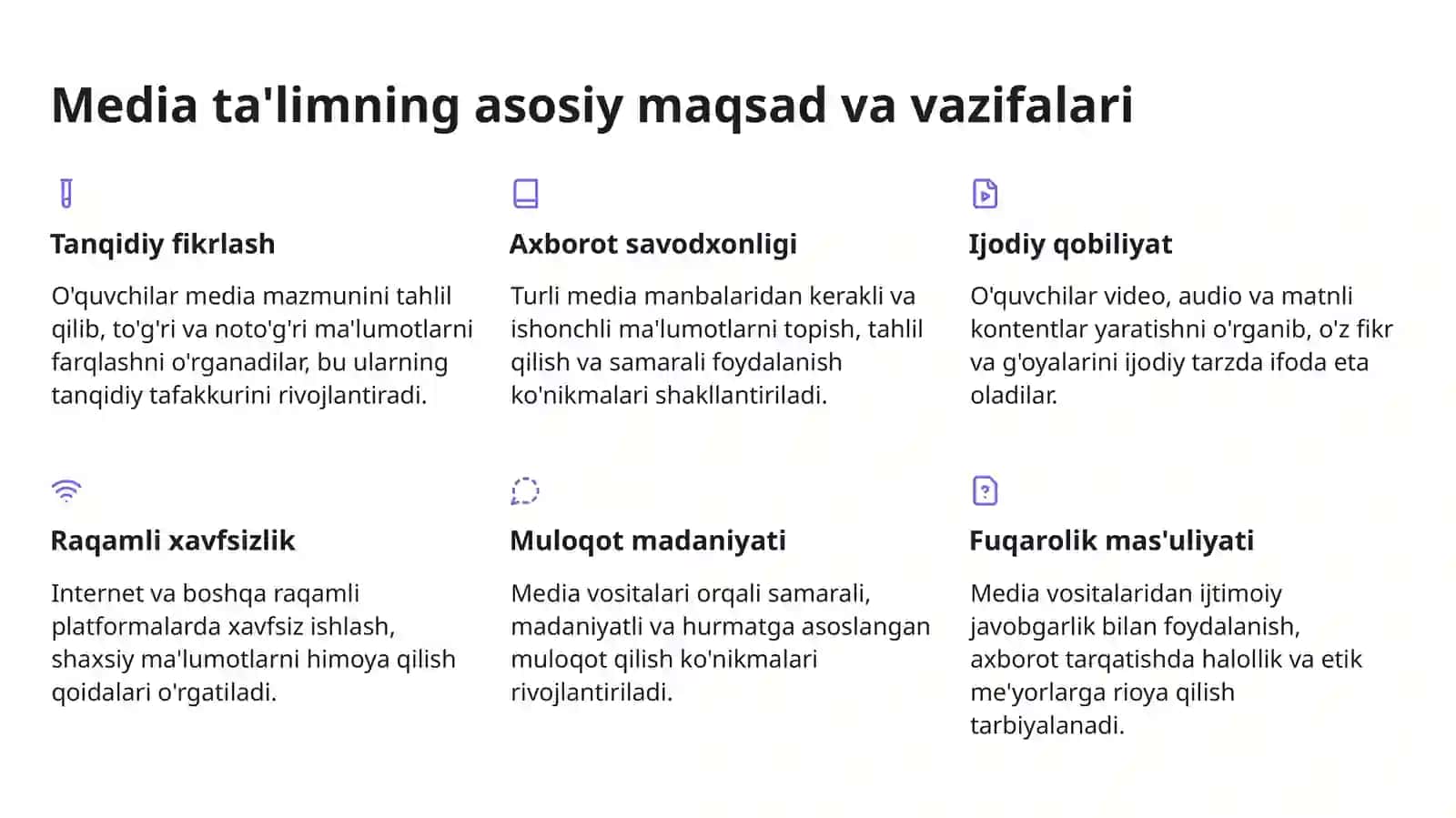 Media ta'limning pedagogikada tutgan o'rni va ahamiyati 4