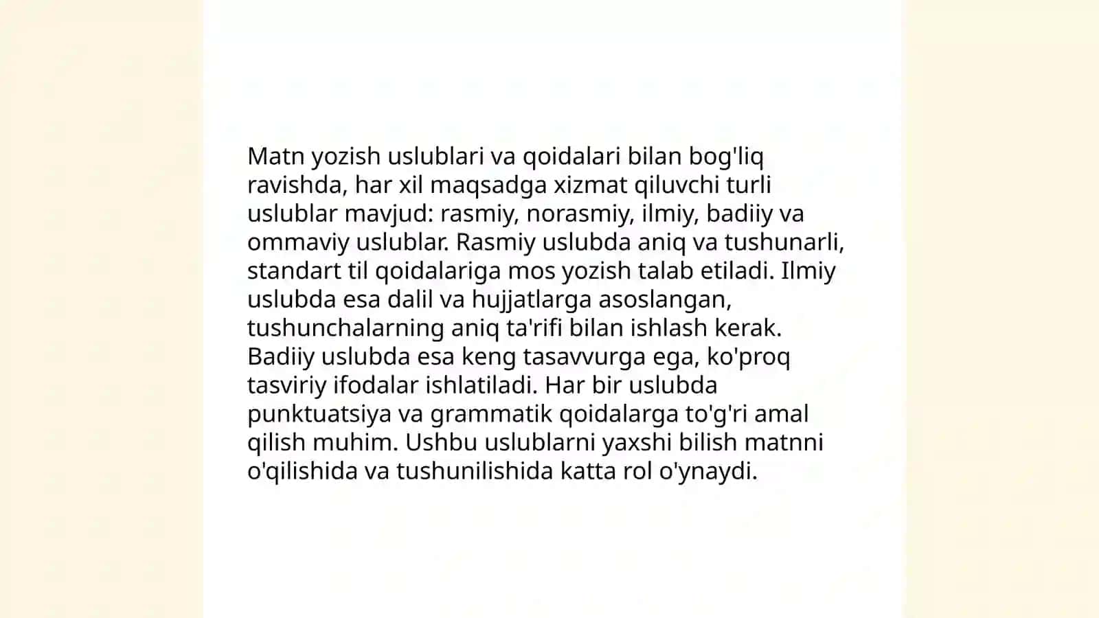 Yoʻriqnomadan naʼmuna tayyorlash 4