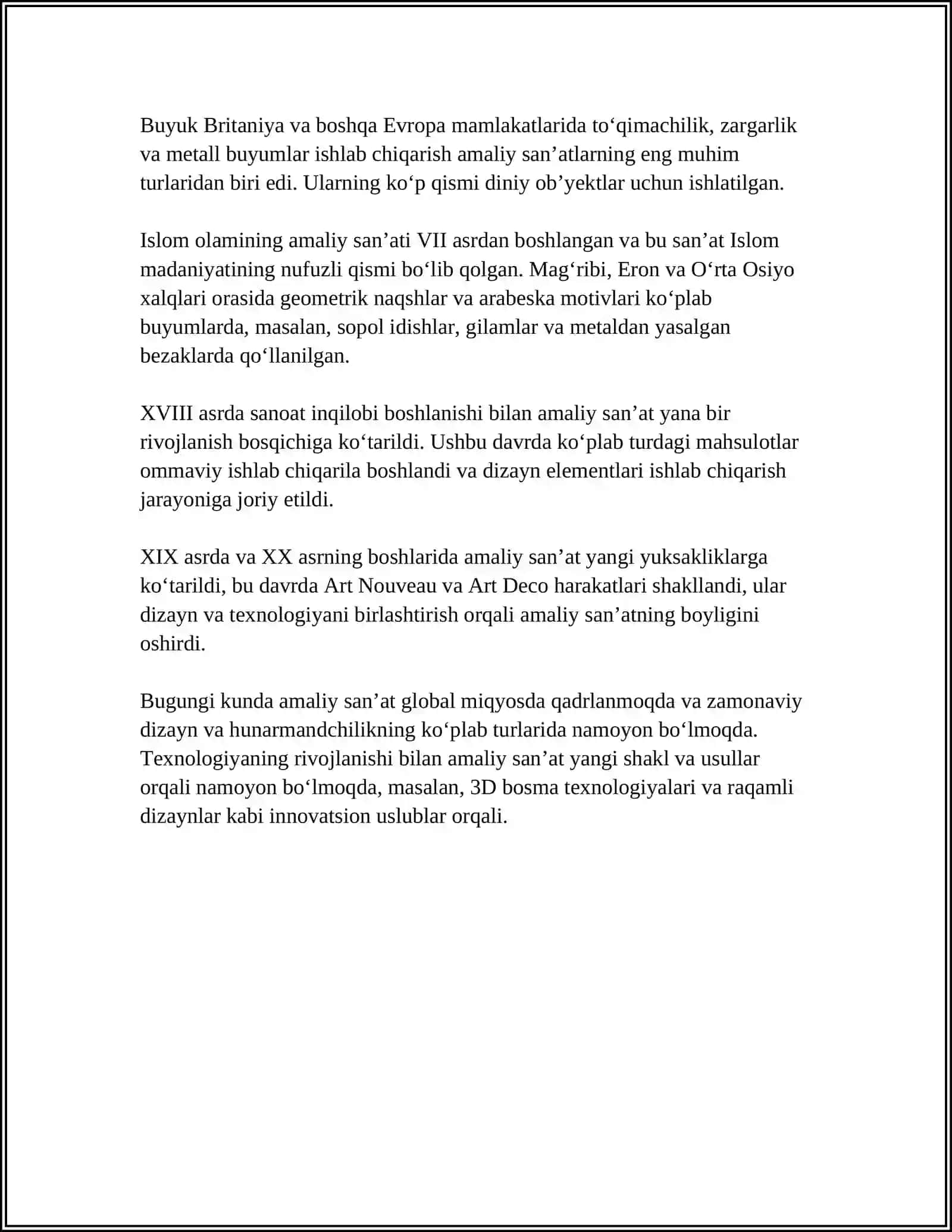 AMALIY SAN'AT VA UNING TURLARI 4