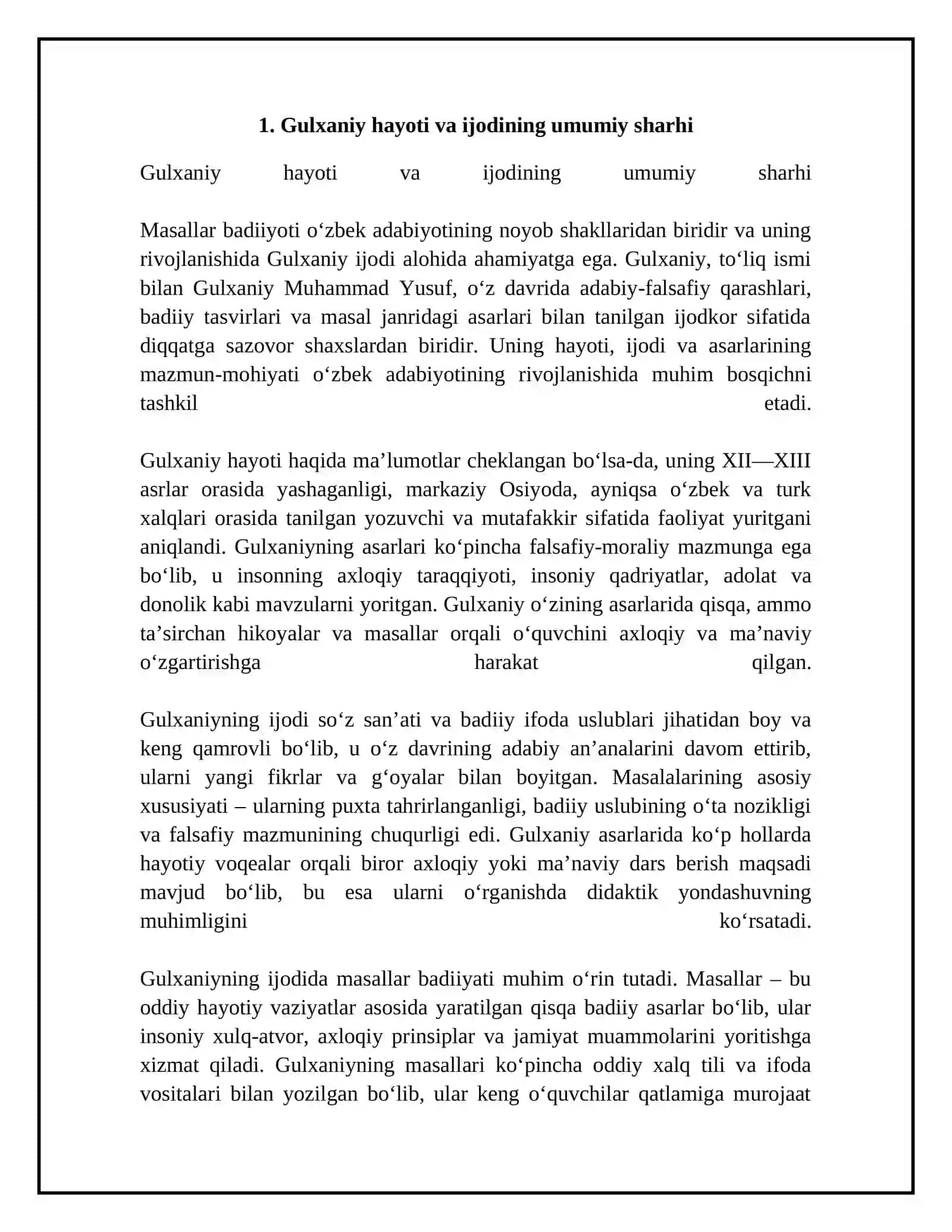 Gulxaniy ijodida masallar badiiyati 4