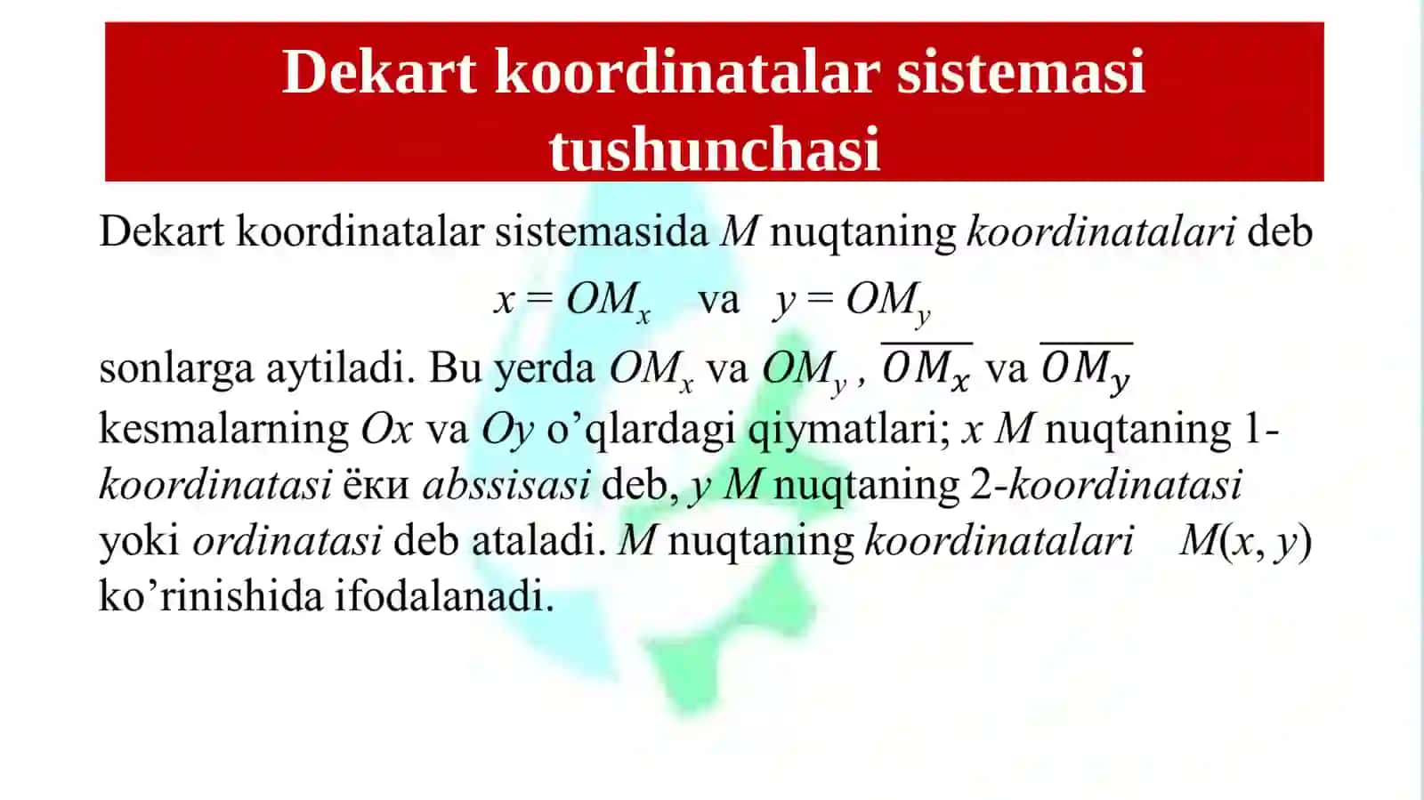 Dekart koordinatalar sistema 4