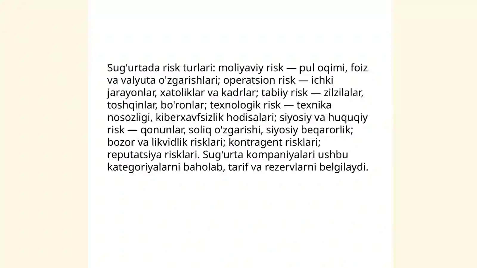 Risk nazariyasi va uning sug'urtadagi roli 4
