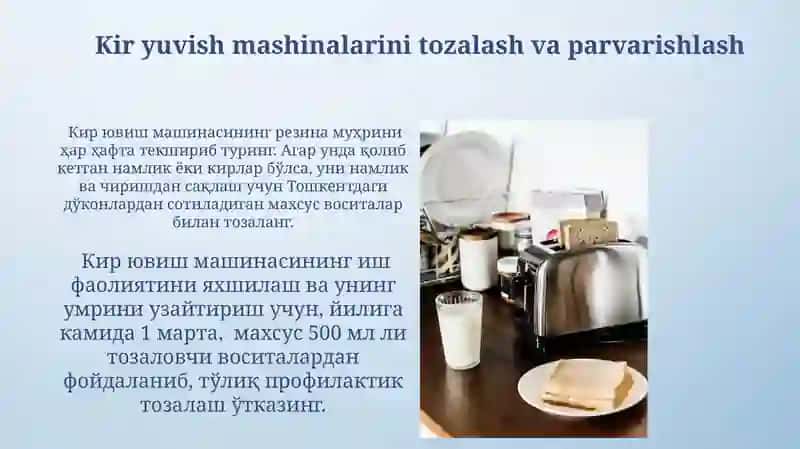 Oshxona, uy anjomlarini saqlash, tozalash va jihozlash usullari 4