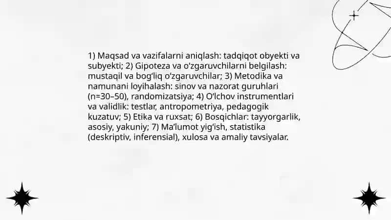 Jismoniy tarbiya nazariyasi metodikasi fanining tadqiqot metodlari 4