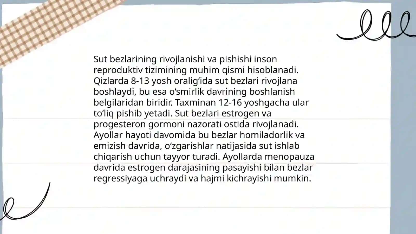 Sut bezlari faoliyatining boshqariluvi, sut bezlarining yoshga qarab o'zgarishi 4
