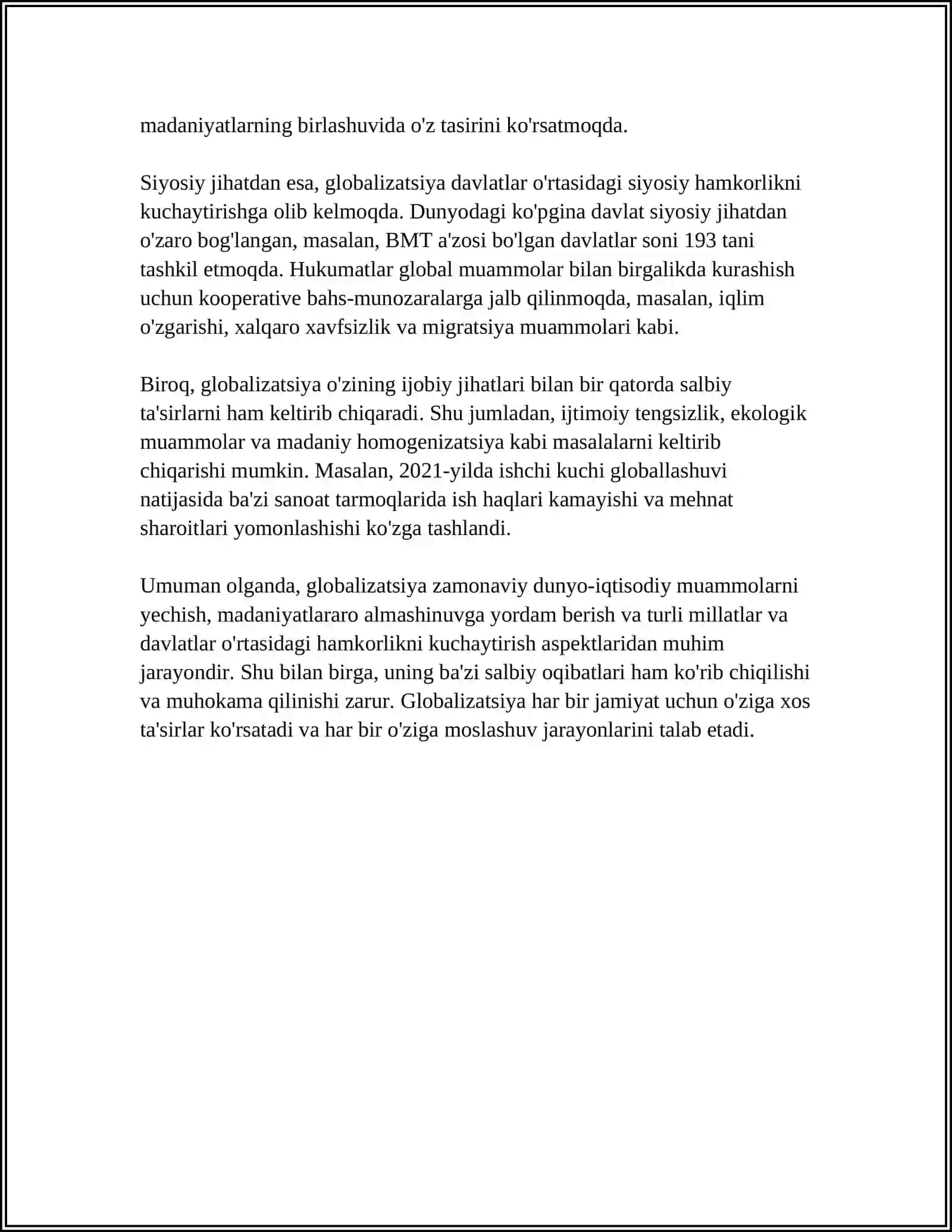 GLOBALLASHUV JARAYONLARI VA INSON HUQUQLARI 4