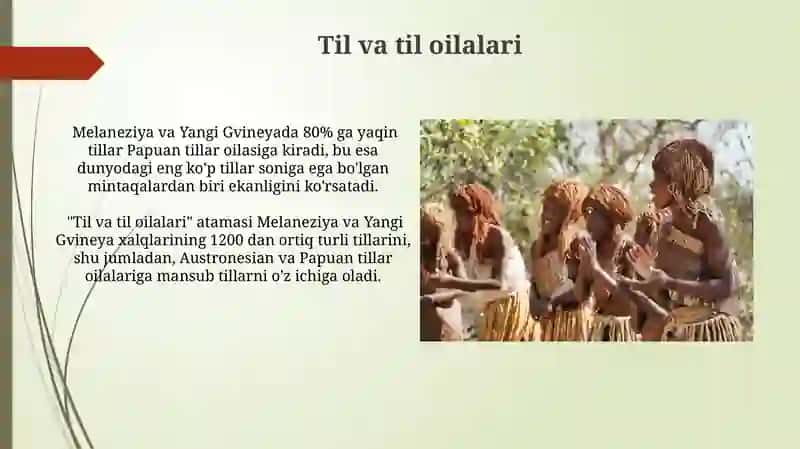 Melaneziya va Yangi Gvineya xalqlari etnologiyasi 4