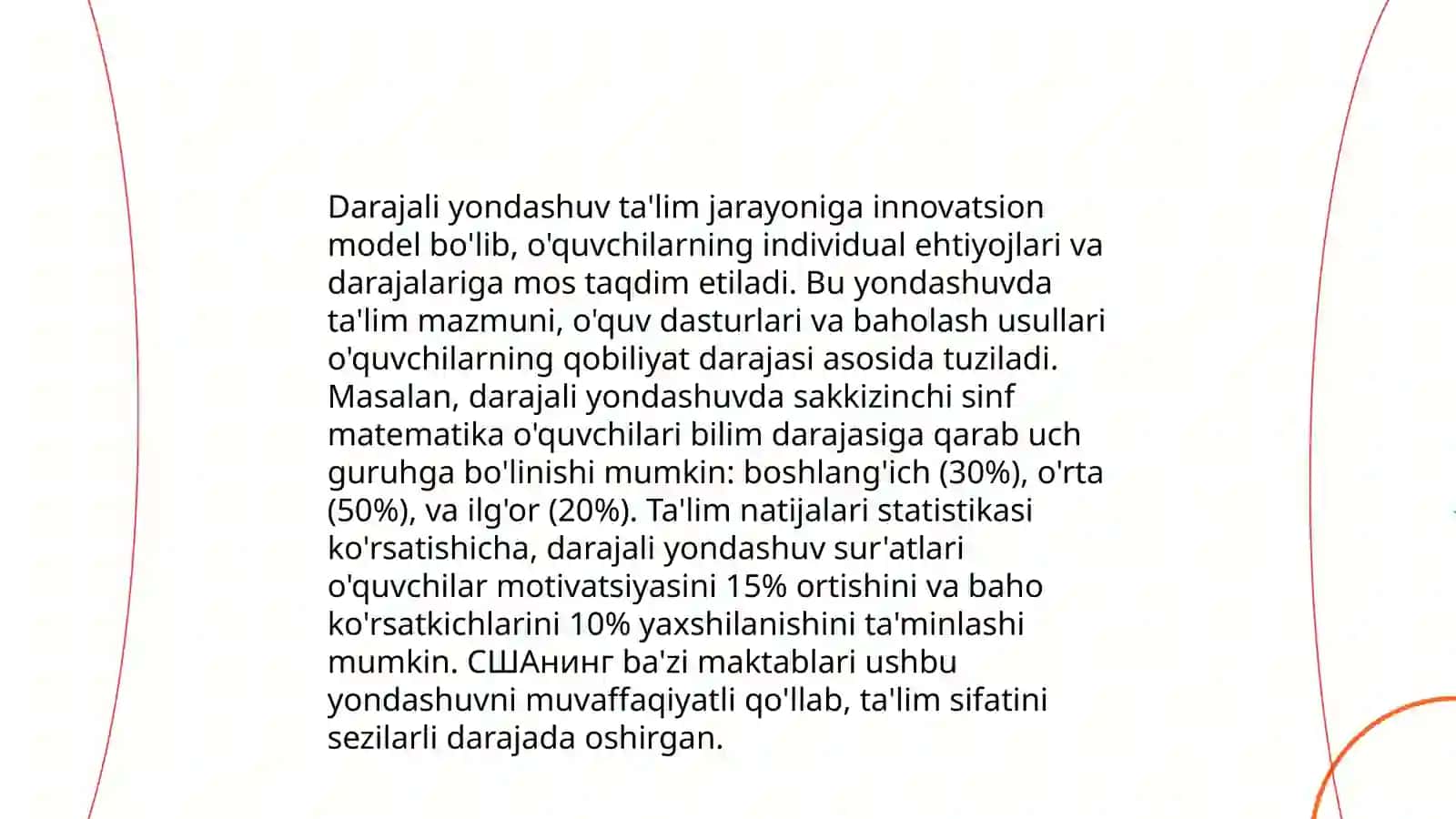 Maxsus fanlarni o'qitishda bilimlarni o'zlashtirish va o'quv faoliyatiga darajali yondashuv asosida ta'lim maqsadlarini belgilash yo'llarini tahlil qilish 4