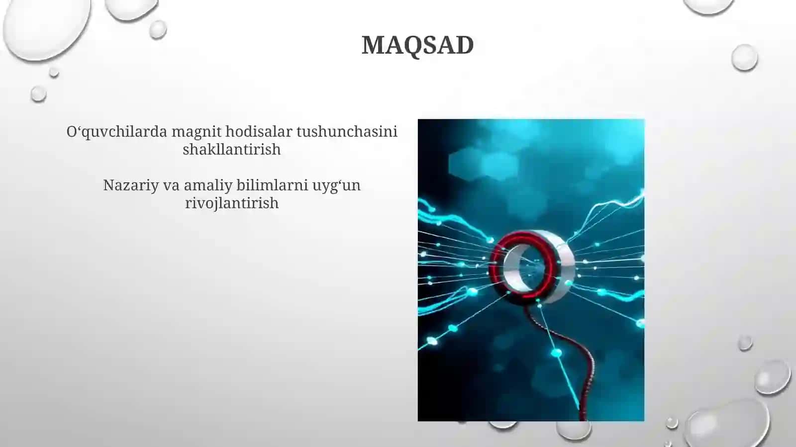 11-sinfda "moddalarning magnit xossalari" mavzusini o'qitish metodikasi 4
