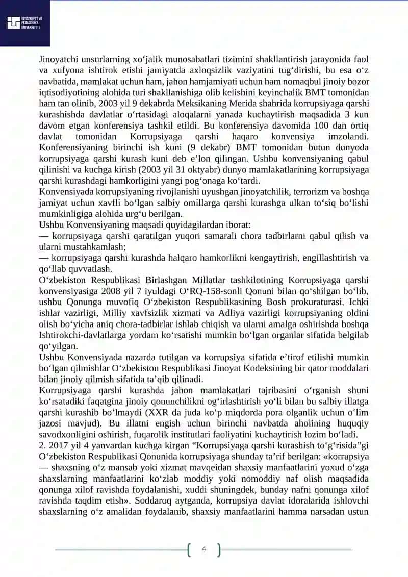 O‘ZBEKISTONNING KORRUPSIYAGA QARSHI KURASH SIYOSATI 4