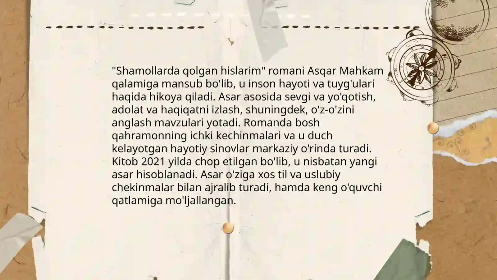 "Shamollarda qolgan hislarim" 4