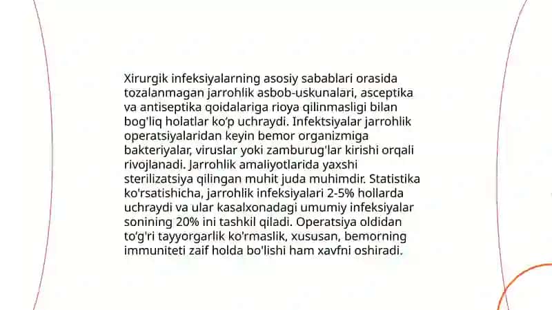 Kokrak va qorin boshliĝi xirurgik infeksiyasi 4