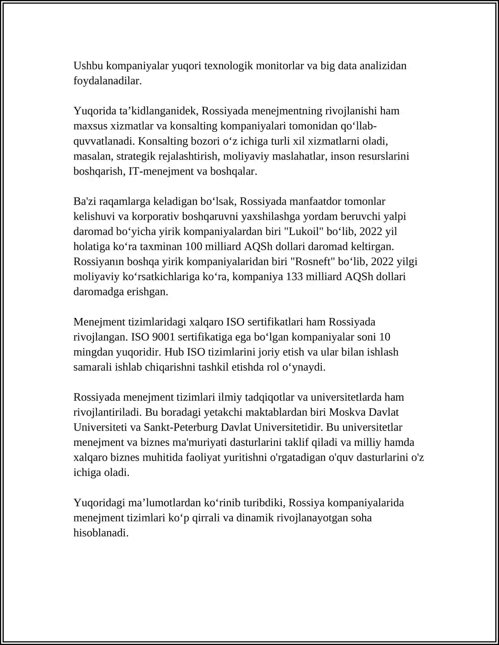 ROSSIYANING YIRIK KOMPANIYALARIDA MENEJMENT: AFZALLIKLARI VA KAMCHILIKLARI 4