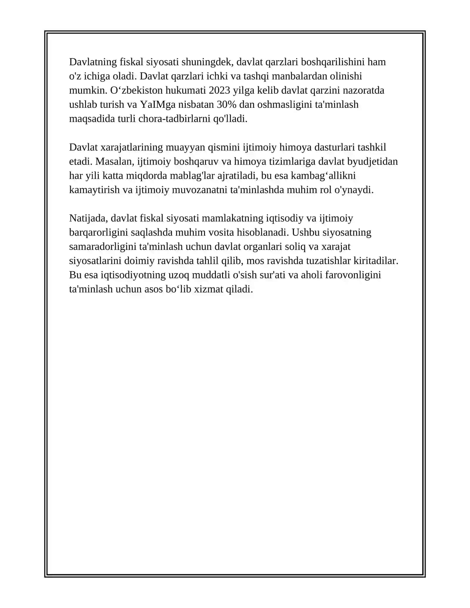 DAVLATNING IQTISODIY SIYOSATI 4