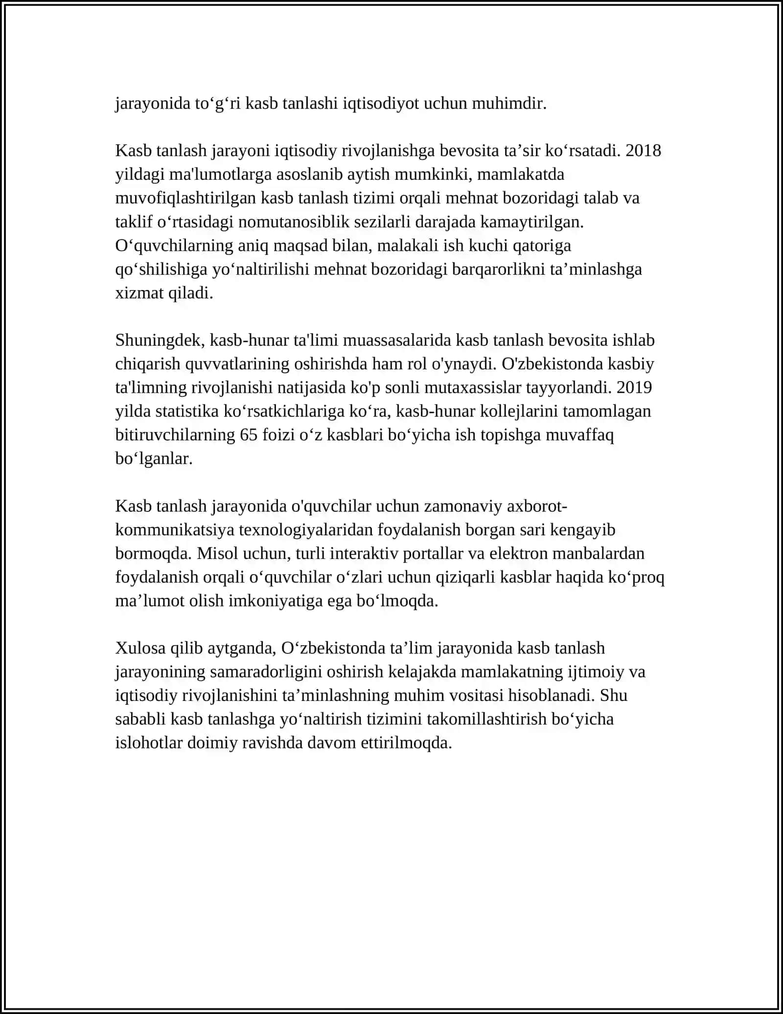 YOSHLARNI KASBGA YONALISHDA ULARNI XIS TUYGULARI IRODALARINI HISOBGA OLISH 4