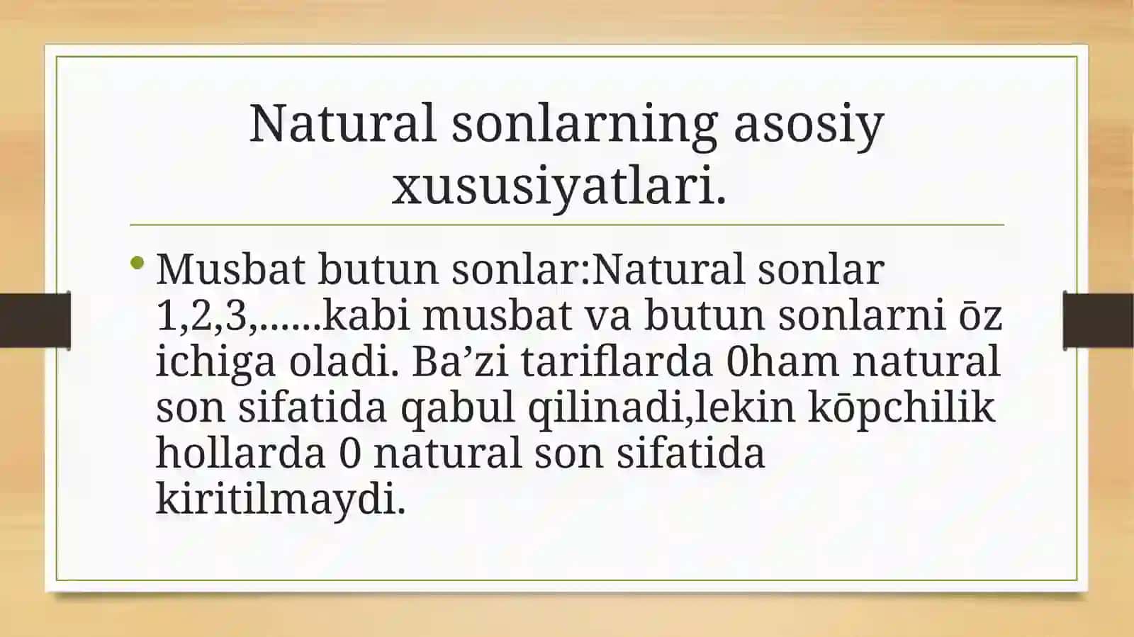Naturalson miqdorlarni ōlchash natijasi 4