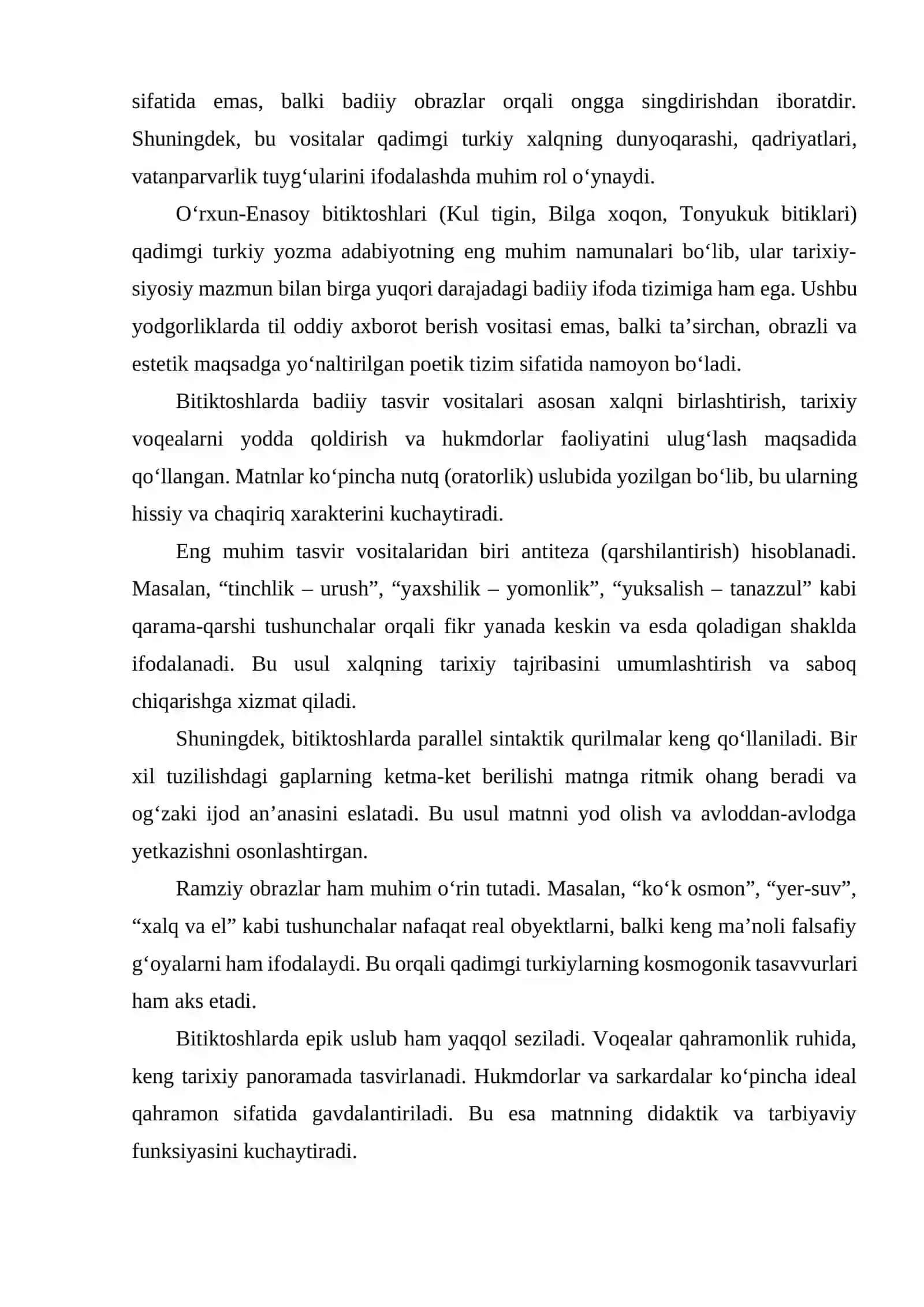 O‘RXUN-ENASOY BITIKTOSHLARIDA QO‘LLANILGAN BADIIY TASVIR VOSITALARI VA ULARNING POETIK FUNKSIYASI 4