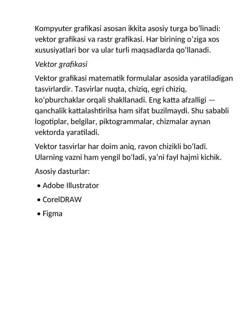 Kompyuter grafikasi va dizayn haqida asosiy tushunchalar 4