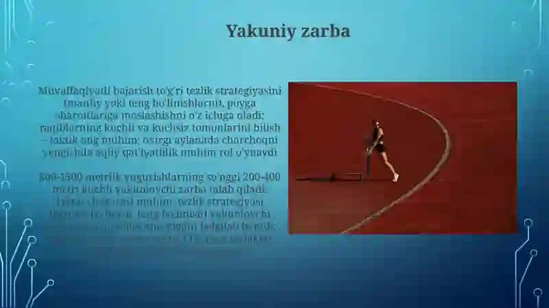 O'rta masofaga yugurish texnikasini o'rgatish 4