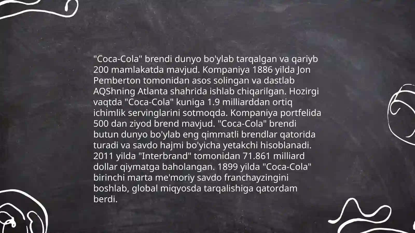Coca Cola haqida maʼlumot 4