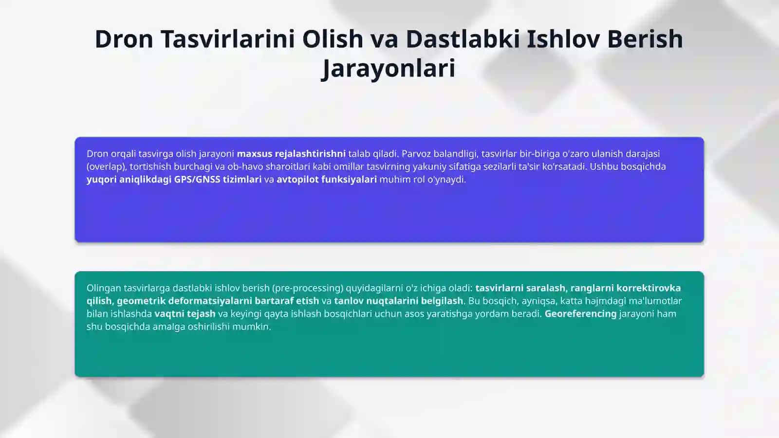 Fotogrametriya va dron tasvirlarini qayta ishlash dasturlari. 4